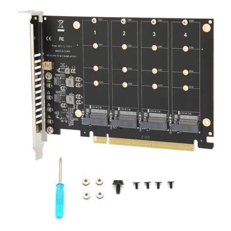 TMISHION Adaptateur Double M 2 PCIE Carte Adaptateur 4 Ports M 2 NVMe