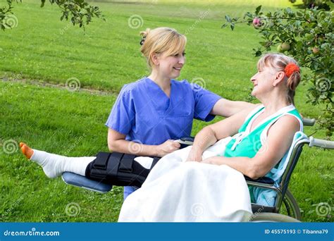 Nurse With Patient Stock Image Image Of Broken Fracture 45575193