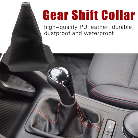 PU Leather Car Gear Knob Shift Collars Handbrake Handle Collars Cover