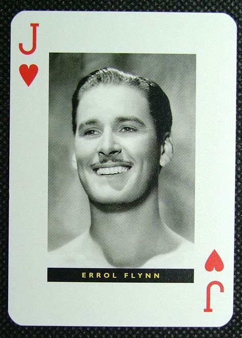 1 X Playing Card Errol Flynn Hollywood Great Movie Stars Y Jack Hearts