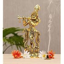 Gold Plated Metal Handicraft Radha Krishna Idol For Gift Hindu God