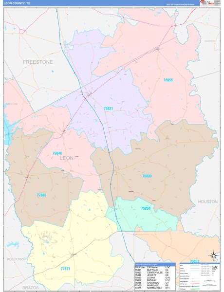 Wall Maps Of Leon County Texas