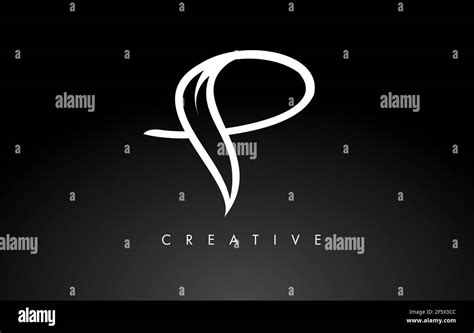 P Letter Logo With Monogram Leaf Concept In Black And White Colors