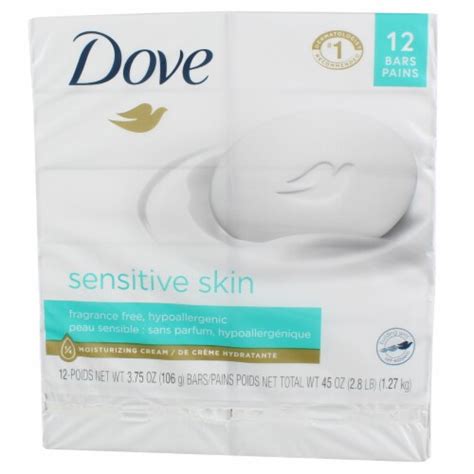 Dove Sensitive Skin Moisturizer Cream Bars Fragrance Free 3 75 Oz 12