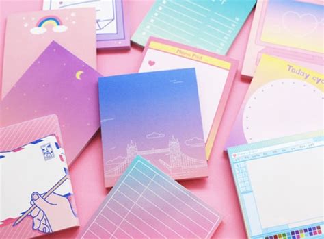 Memo Pad 12types Colorful Notepad Writing Paper Memo Pad Etsy