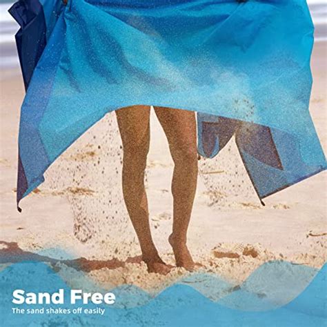 Sunolga Beach Blanket 118 X 106 Oversize Waterproof Beach Blankets For 1 8 Adults Beach Mat