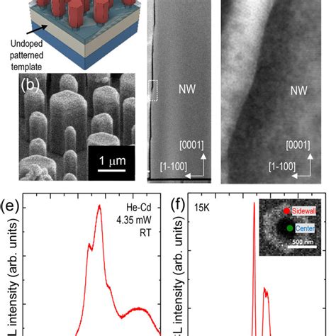 A Schematic And B Sem Images Of Gan Eu Gan Coreshell Nws Grown On