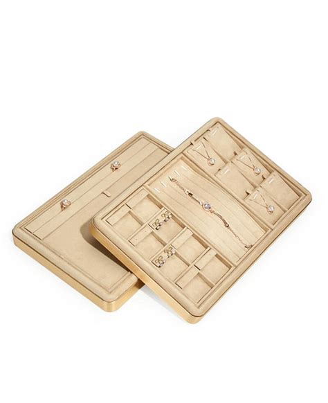 Luxury Premium Khaki Velvet Jewelry Necklace And Pendant Display Tray