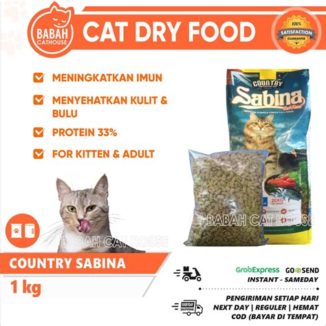 Jual COUNTRY SABINA 1Kg Cat Food Makanan Kucing Murah Pakan Kering