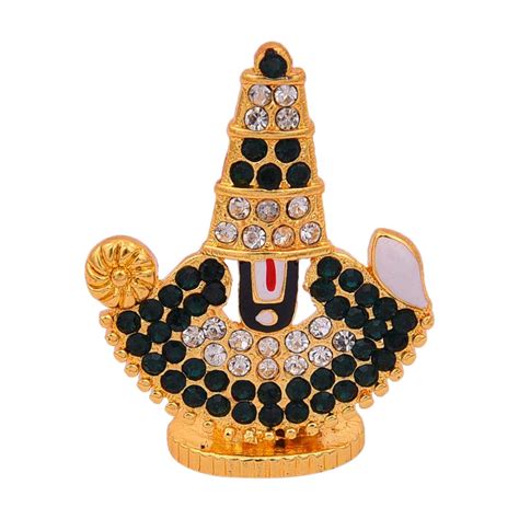 Gold Plated Lord Venkateswara Balaji Face With Semi Circle Garland