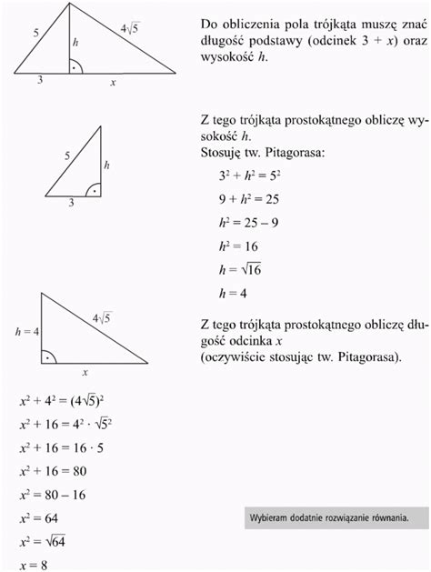 Zastosowanie Twierdzenia Pitagorasa Do Rozwi Zywania Zada