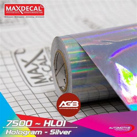 ROLL Sticker Hologram MAXDECAL SILVER 7500 HL01 LENTUR Premium Lebar