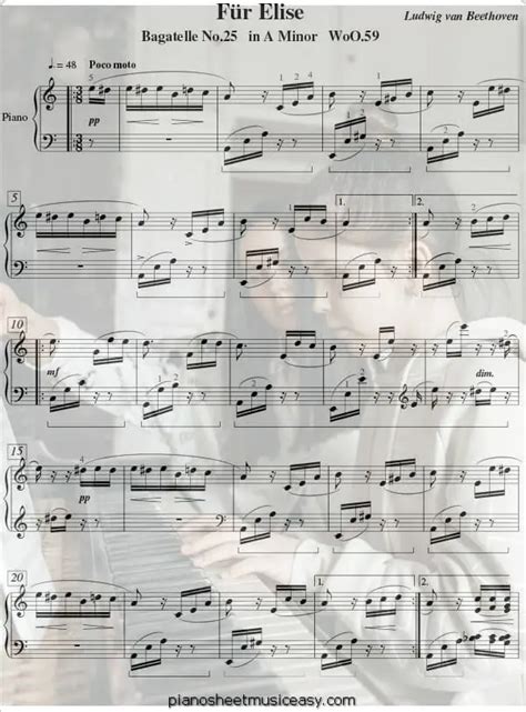 Fur Elise Sheet Music A Minor