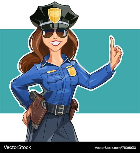 Beautiful Girl Police Officer Royalty Free Vector Image