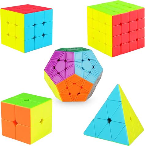 Rubix Cube Set 5 Pack Magic Cube Set 2x2 3x3 4x4 Pyramid Pyraminx