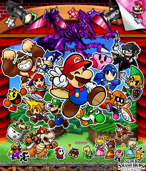 Fanmade Poster Paper Mario Smashbros