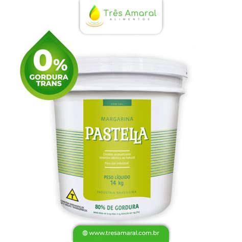 Margarina Pastella c sal 80 Lipídios 14kg Três Amaral Alimentos