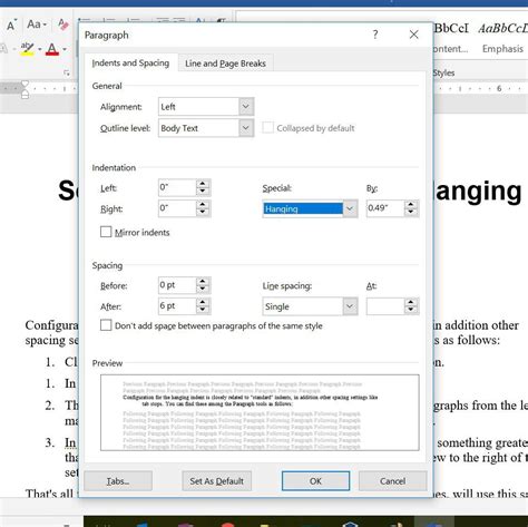 How To Do A Hanging Indent In Microsoft Word