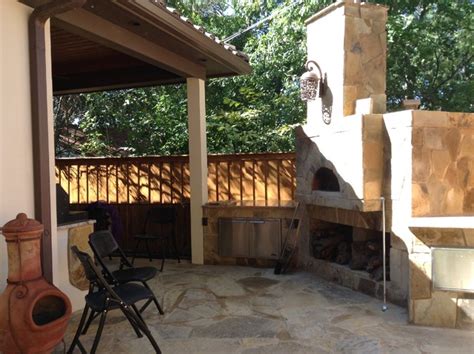 Pizza Oven Outdoor Kitchen Xeriscaping Custom Patio And Fence