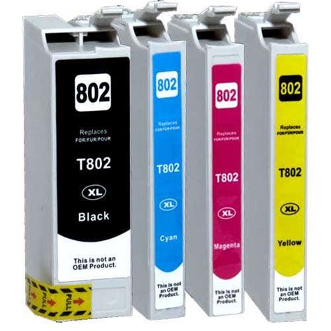 Remanufactured Epson 802XL Ink Cartridge High-Yield 4-Piece Combo Pack