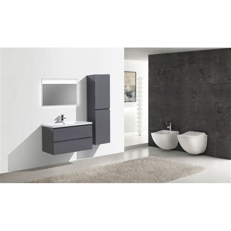 Moreno Bath Moreno Bohemia 36 In Glossy Gray Single Sink Bathroom Vanity With Pure White Acrylic