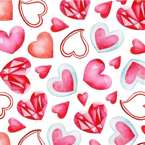 Premium Vector Watercolor Valentine Pattern Background