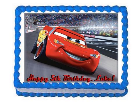 Lightning McQueen Cars Edible Cake Image Cake Topper Lightning Mcqueen