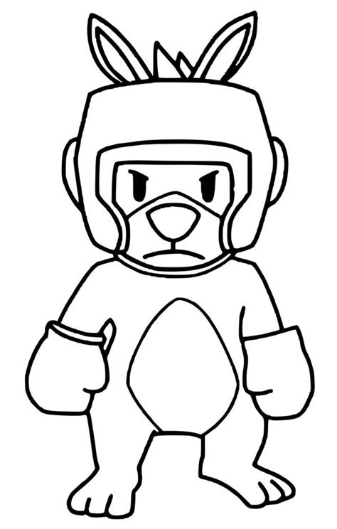 Coloriage Boxing Boo de Stumble Guys dessin gratuit à imprimer