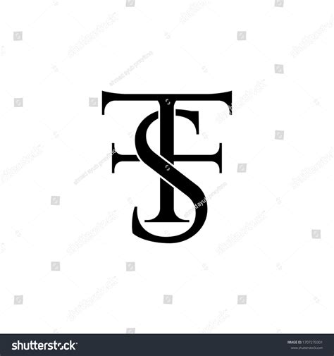 Fsf Letter Original Monogram Logo Design Royalty Free Stock Vector