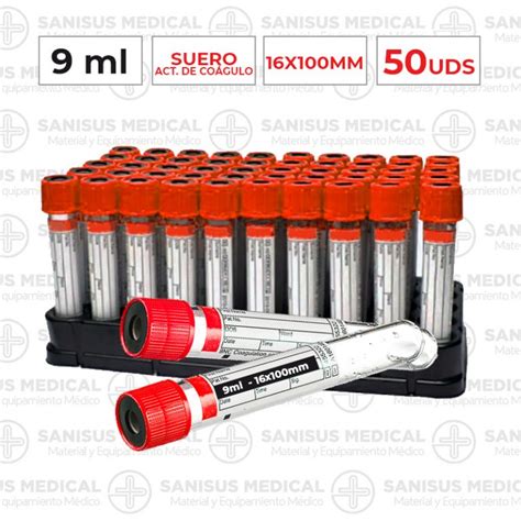 Tubo Suero Con Activador De Coágulo 9ml 16x100mm Caja 50 Uds Sanisus Medical