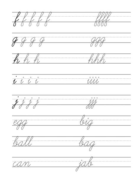 Free Beginner Cursive Worksheets