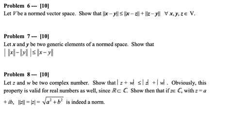 Solved Problem 6 10 Let V Be A Normed Vector Space Show Chegg