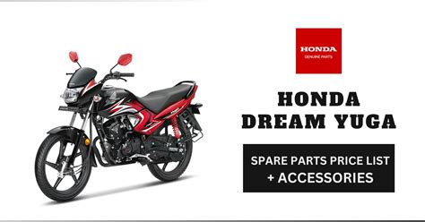 Honda Dream Yuga Spare Parts Price List With Accessories