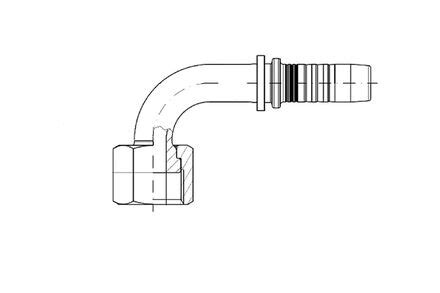 Hydraulic Hose Insert 90 ORFS FEMALE SWEPT ELBOW ORFS Fluiconnecto