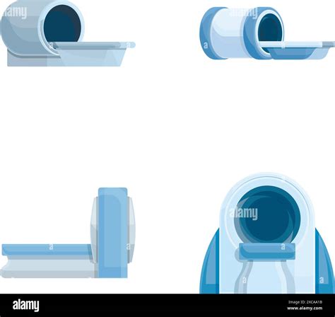 Mri Diagnostic Icons Set Cartoon Vector Hospital And Medical Equipment