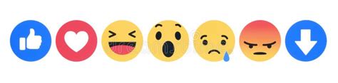 New Facebook Like Button 7 Empathetic Emoji Reactions Editorial Photo