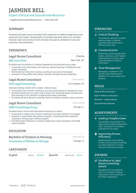 5 Legal Nurse Consultant Resume Examples And Guide For 2024