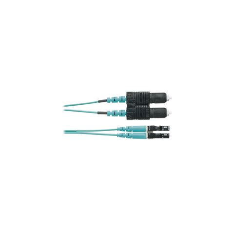 C2G (Legrand) 75FT OM4 50/125um Multimode Duplex LC-to-SC Aqua Fiber Patch Cord — Aqua (Single) (CG-C6-OM4-LC-SC-75FT-AQ-1PK)