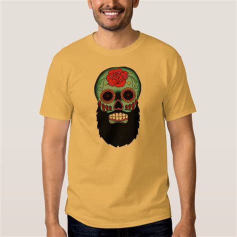 Bearded Sugar Skull Tshirt Zazzle