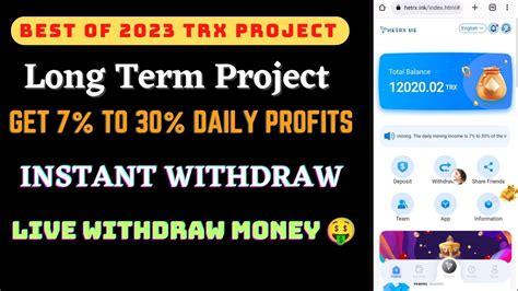 New Trx Project Live Withdraw Proof Instant Withdraw Money Long