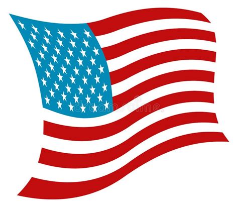 Waving American Flag Usa Symbol Stock Vector Illustration Of Freedom