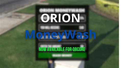 QBCore Orion MoneyWash YouTube