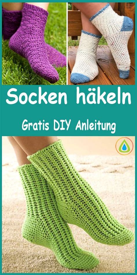 Socken häkeln einfache gratis anleitung Artofit