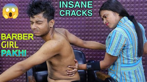 Full Body Massage By Barber Girl Pakhi Head And Body Massage With Oil