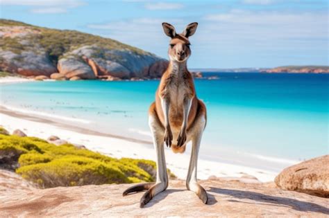 Premium Ai Image Lucky Bay Kangaroo Beach In Western Australia