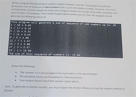 Solved Write A Program That Generates A Random Number