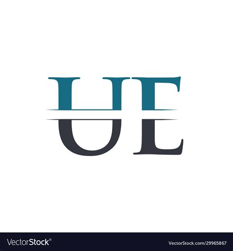 Initial letter ue logo design template ue letter Vector Image