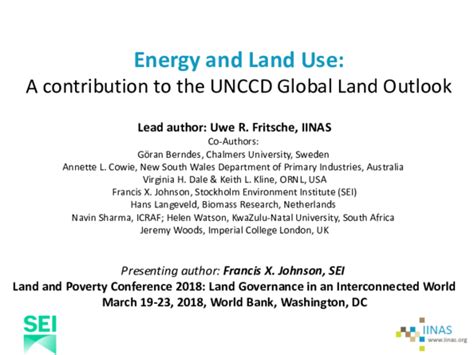 (PDF) Energy and land use - contribution to the UNCCD Global Land Outlook