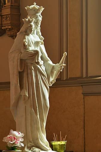 Statue Of Mary Marian Column Holy Maria Gilded Frauenkirche Towers