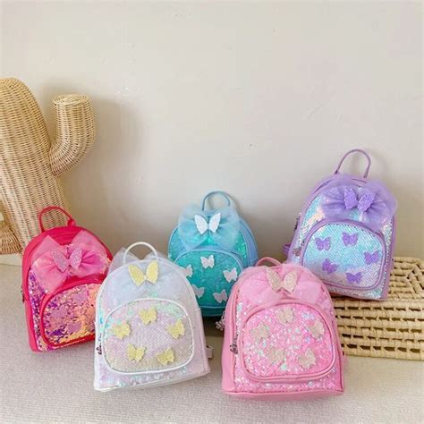 Sac Maternelle Petite Fille Papillon Paillette